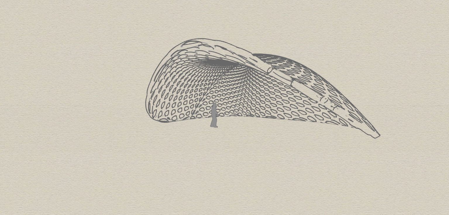 Open canopy structure with round perforations modern 3D model_27