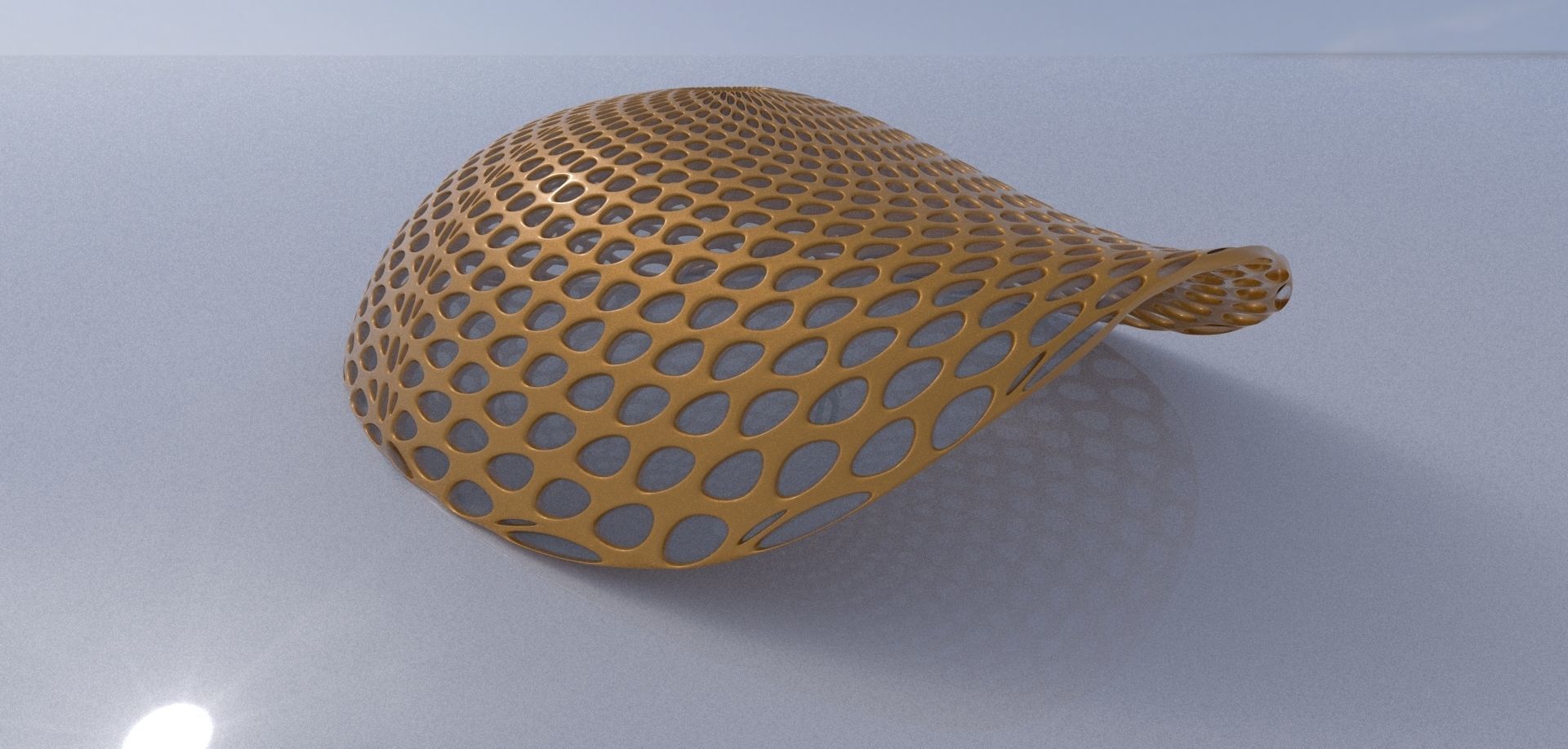 Open canopy structure with round perforations modern 3D model_4