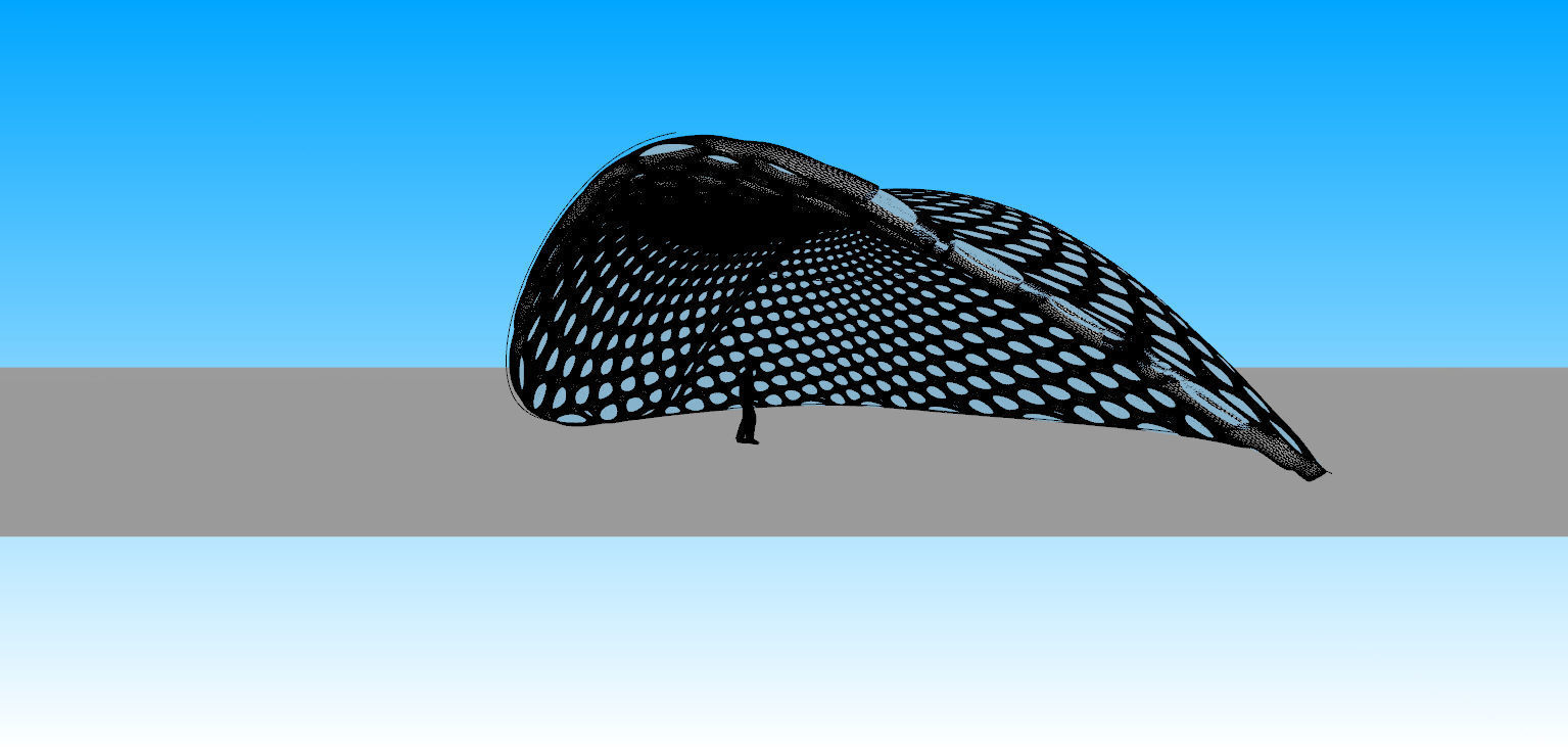 Open canopy structure with round perforations modern 3D model_23
