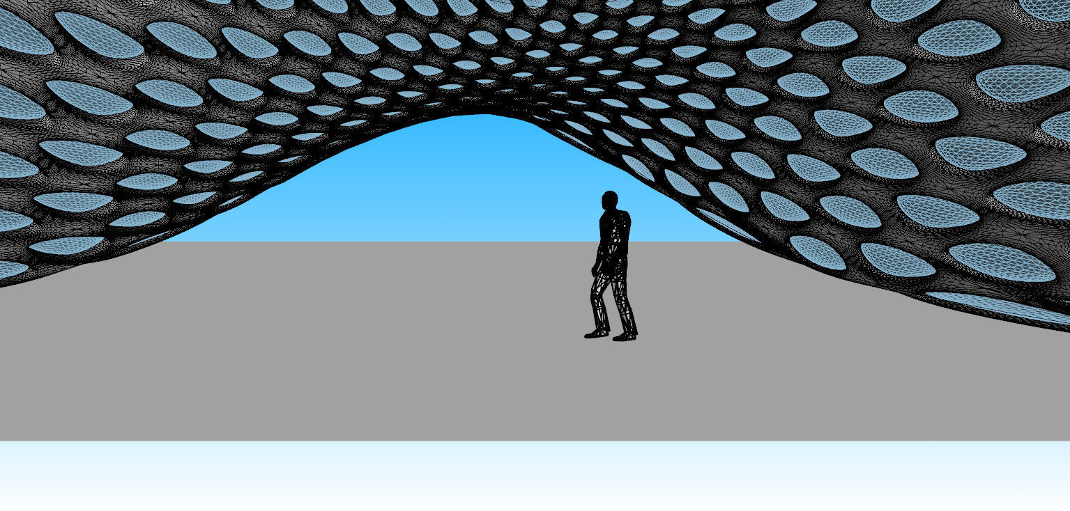 Open canopy structure with round perforations modern 3D model_18