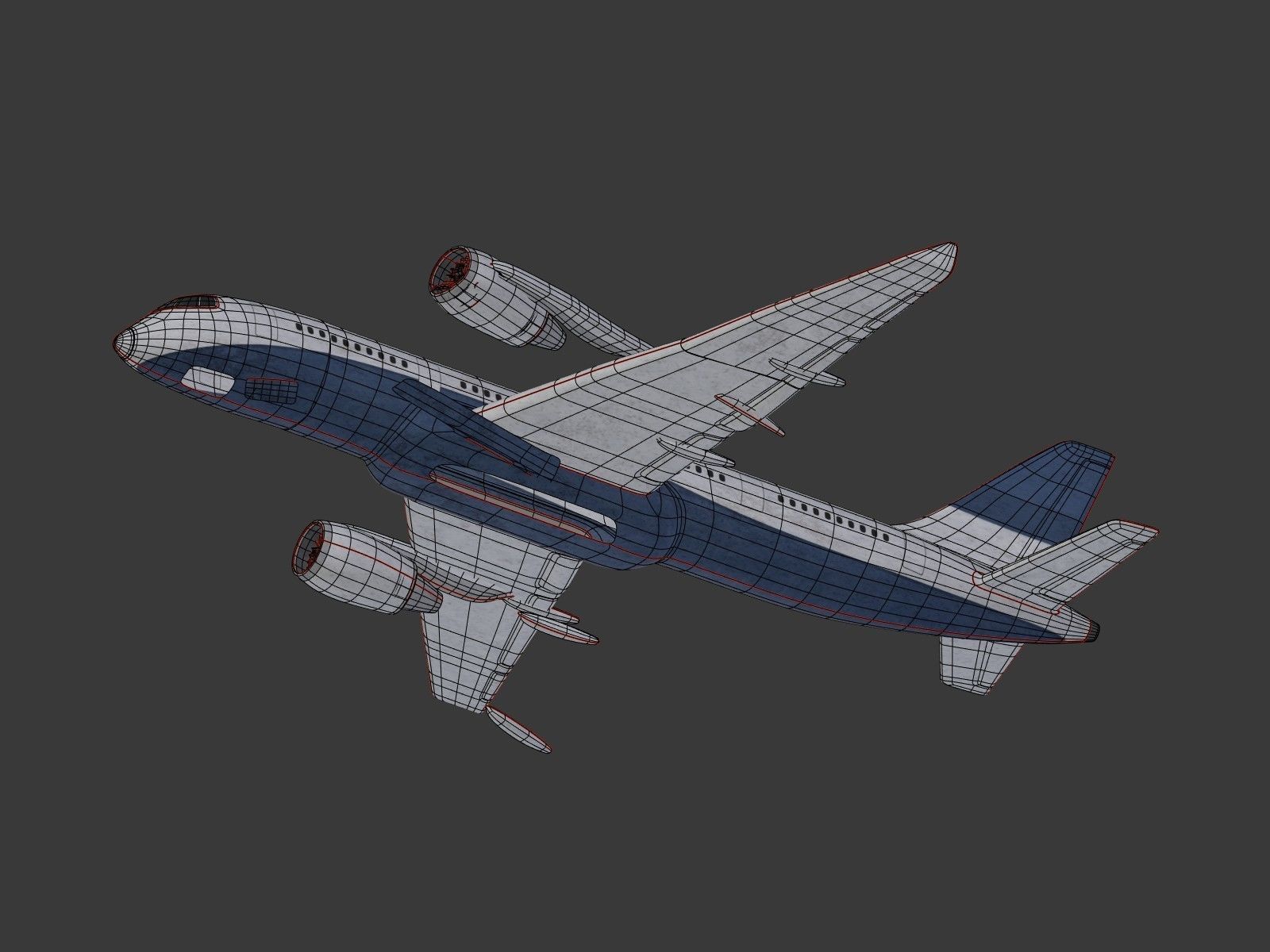  Generic Wrecked Airliner - Plane - Airplane -- LowPoly Low-poly 3D model_20