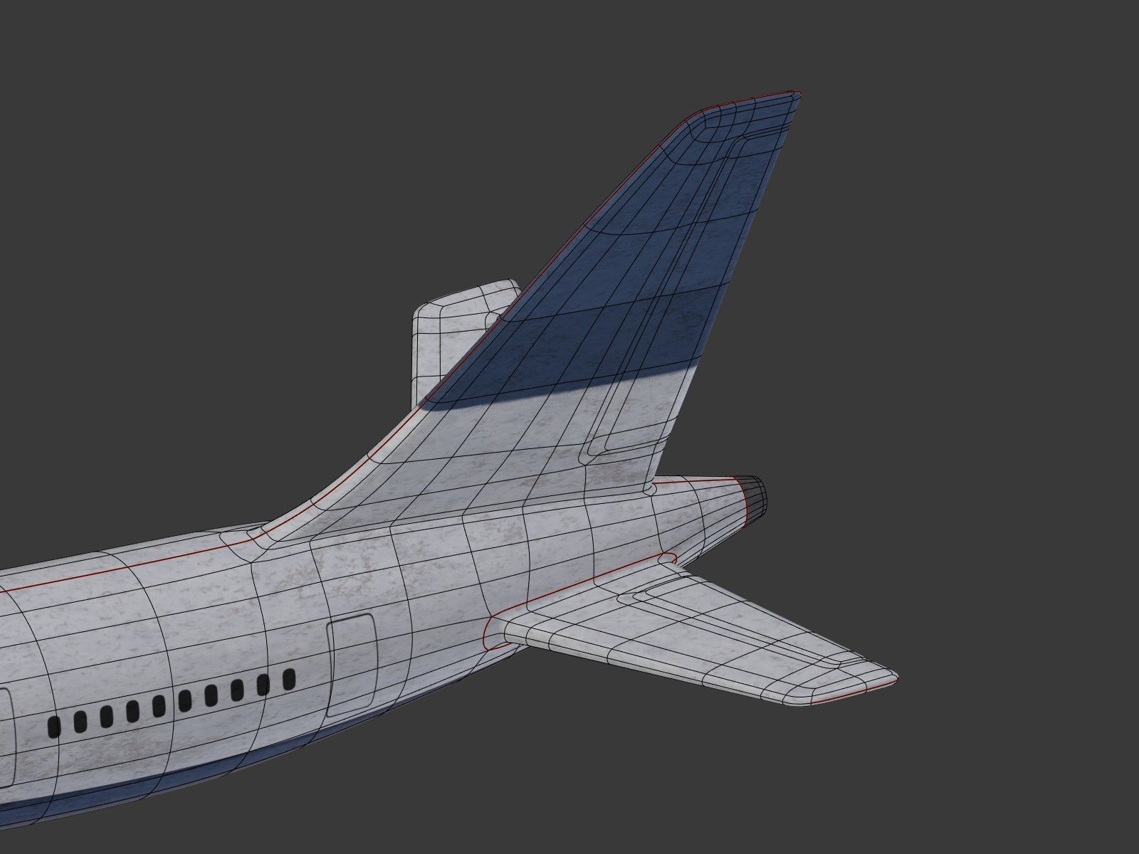  Generic Wrecked Airliner - Plane - Airplane -- LowPoly Low-poly 3D model_30