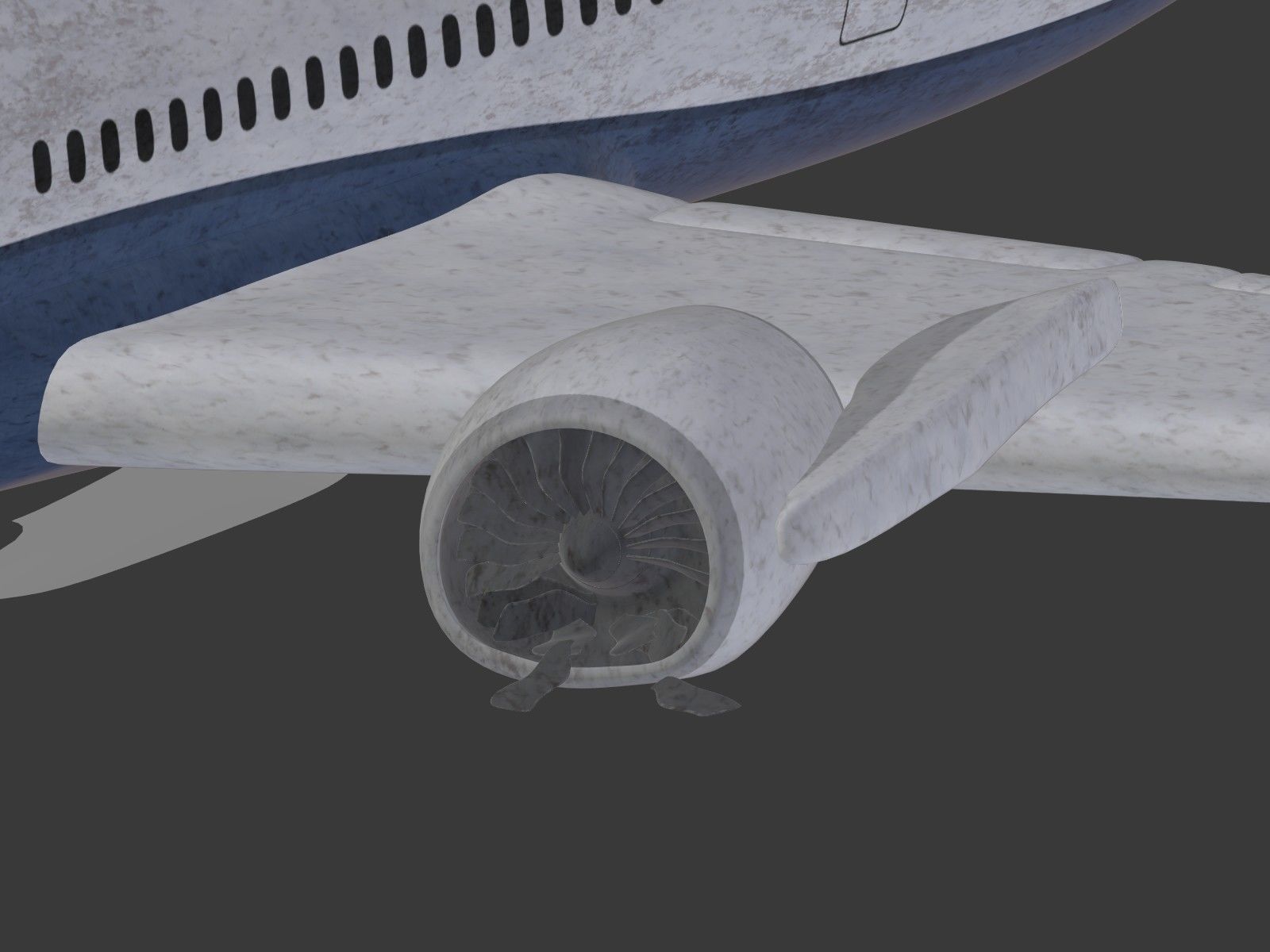  Generic Wrecked Airliner - Plane - Airplane -- LowPoly Low-poly 3D model_23