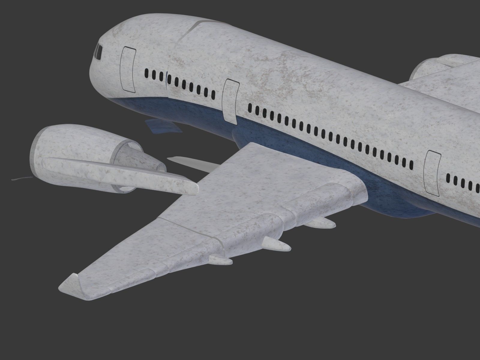  Generic Wrecked Airliner - Plane - Airplane -- LowPoly Low-poly 3D model_27