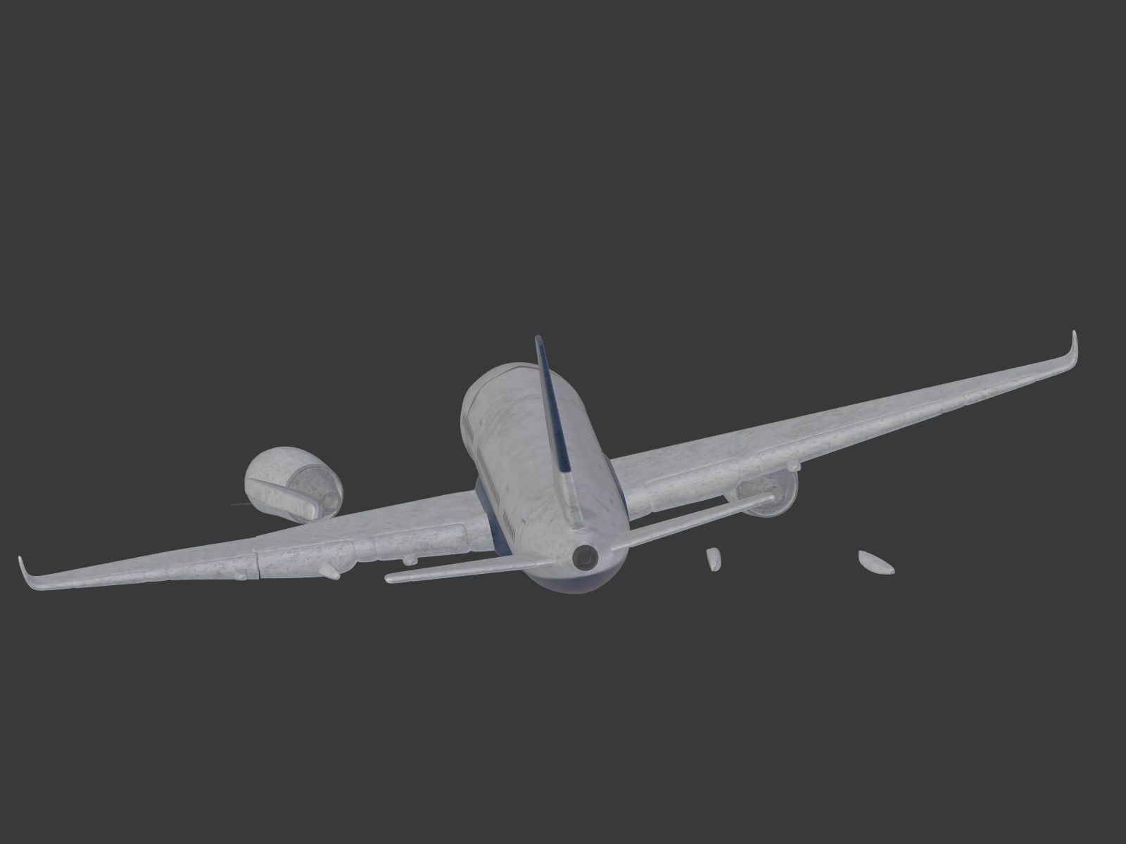  Generic Wrecked Airliner - Plane - Airplane -- LowPoly Low-poly 3D model_13