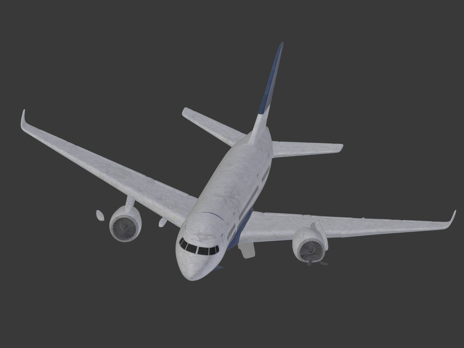  Generic Wrecked Airliner - Plane - Airplane -- LowPoly Low-poly 3D model_7