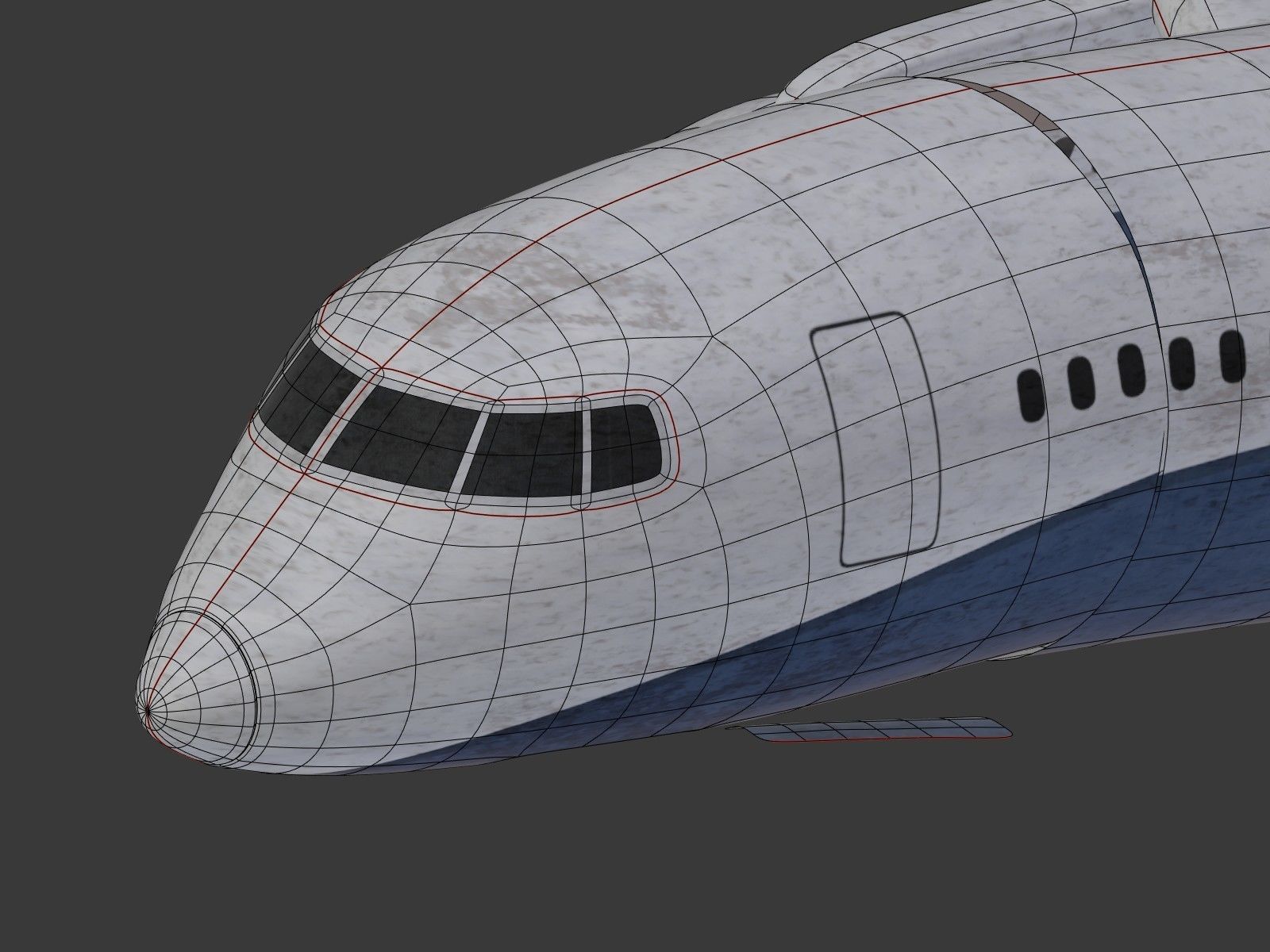  Generic Wrecked Airliner - Plane - Airplane -- LowPoly Low-poly 3D model_26