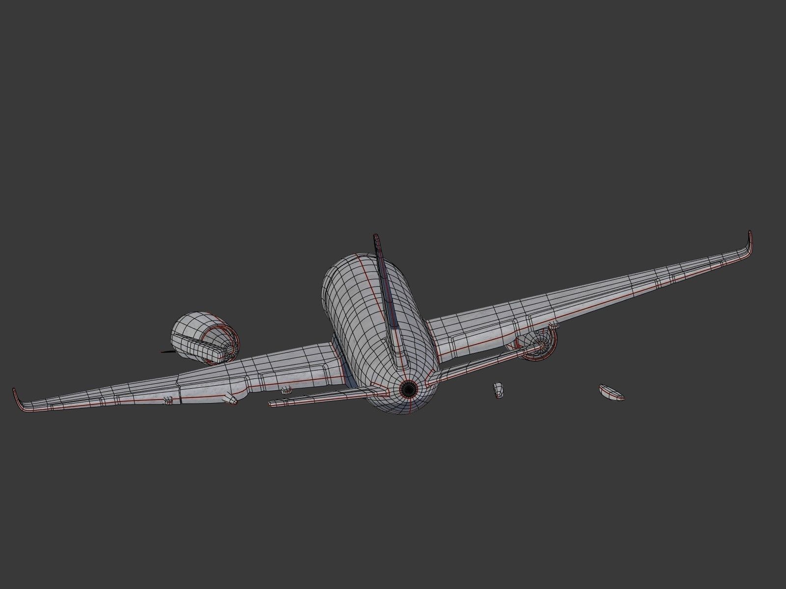  Generic Wrecked Airliner - Plane - Airplane -- LowPoly Low-poly 3D model_14
