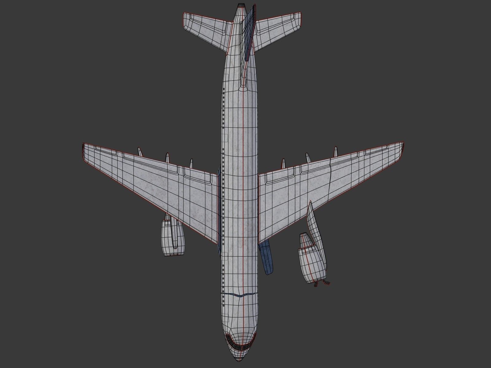  Generic Wrecked Airliner - Plane - Airplane -- LowPoly Low-poly 3D model_18