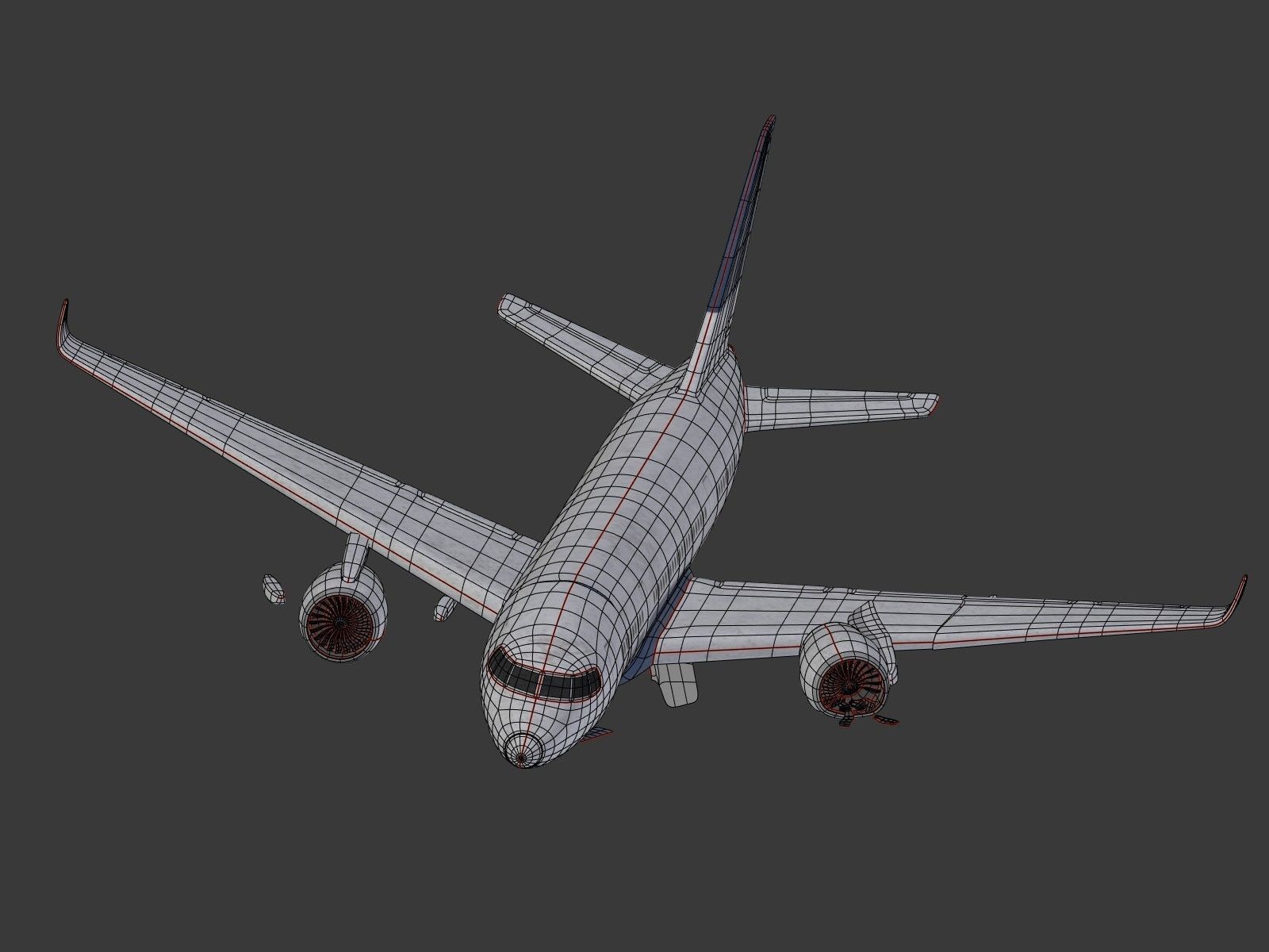  Generic Wrecked Airliner - Plane - Airplane -- LowPoly Low-poly 3D model_8