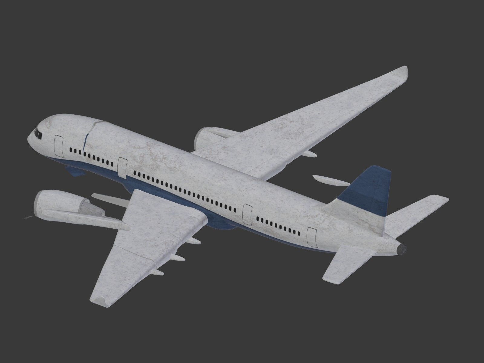  Generic Wrecked Airliner - Plane - Airplane -- LowPoly Low-poly 3D model_15