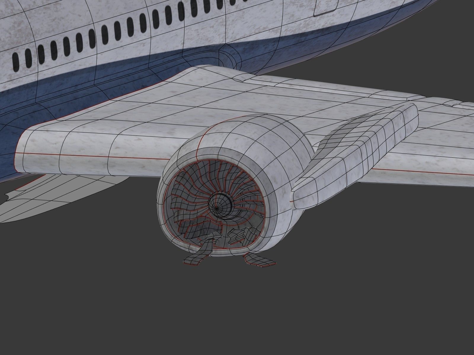  Generic Wrecked Airliner - Plane - Airplane -- LowPoly Low-poly 3D model_24