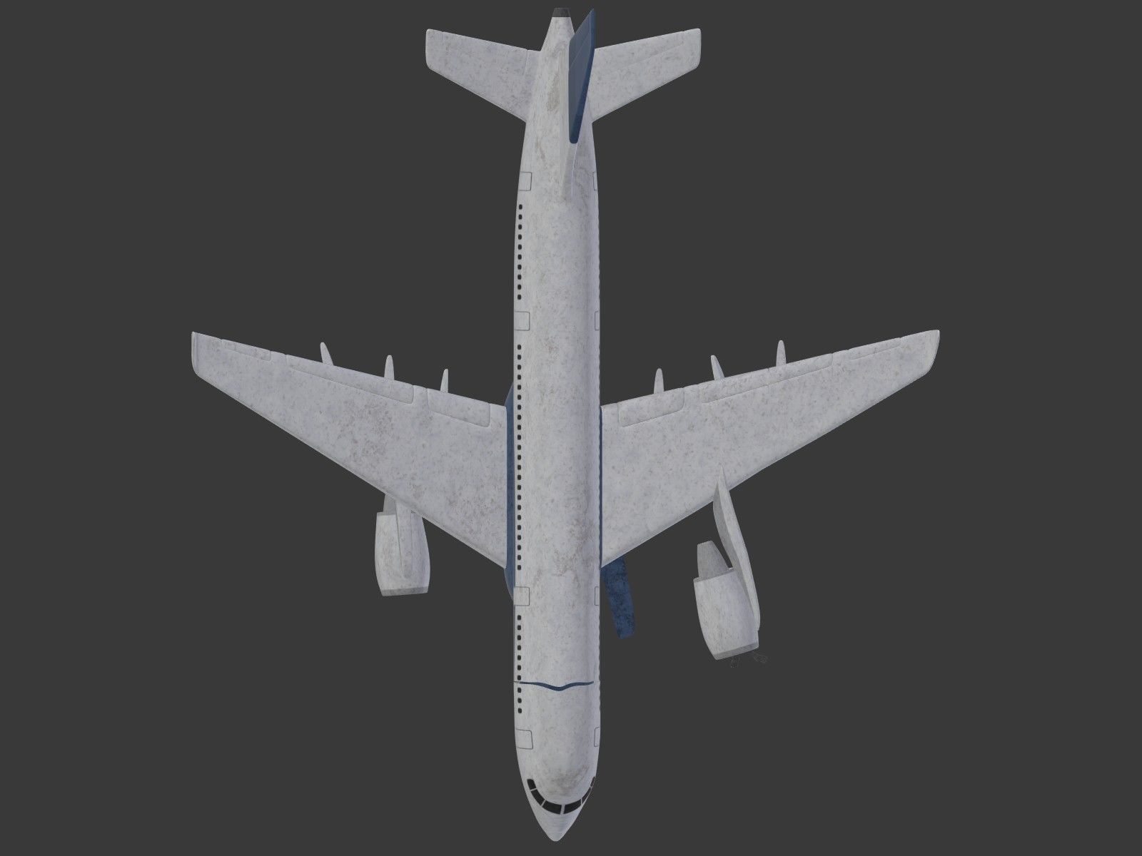  Generic Wrecked Airliner - Plane - Airplane -- LowPoly Low-poly 3D model_17