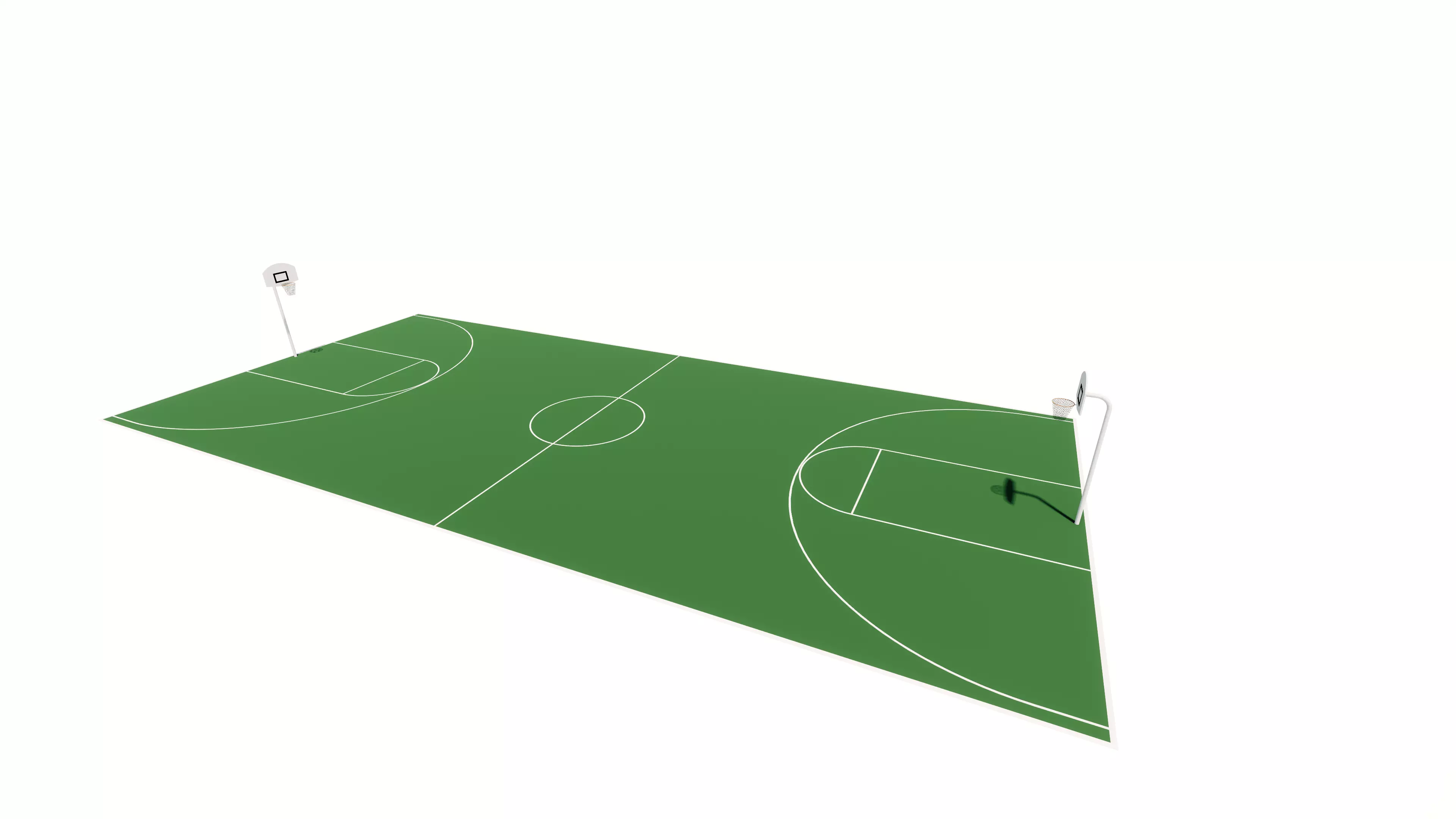 Parametric Basketball Full and Half Court 3D model_0
