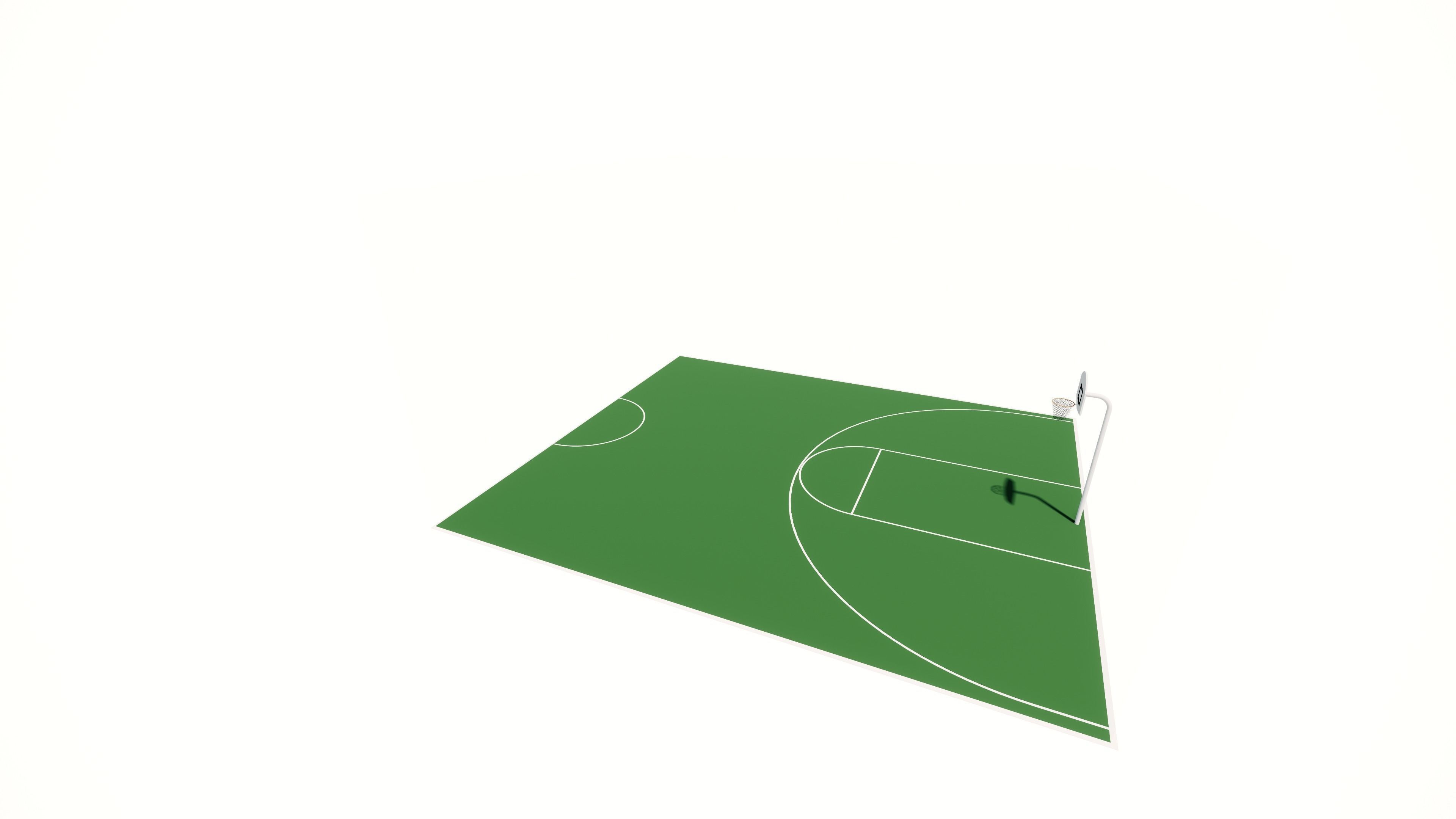 Parametric Basketball Full and Half Court 3D model_2
