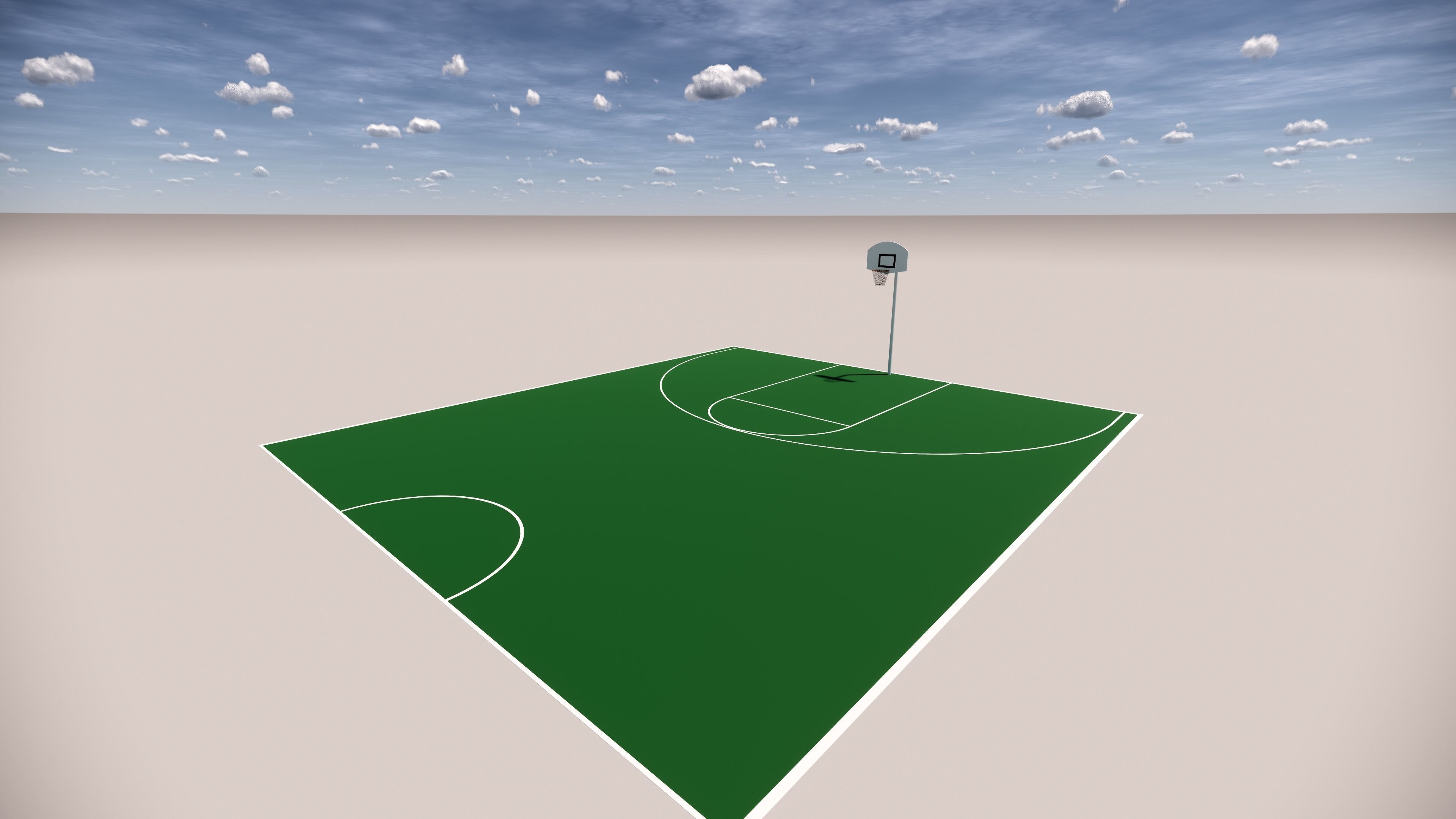 Parametric Basketball Full and Half Court 3D model_3
