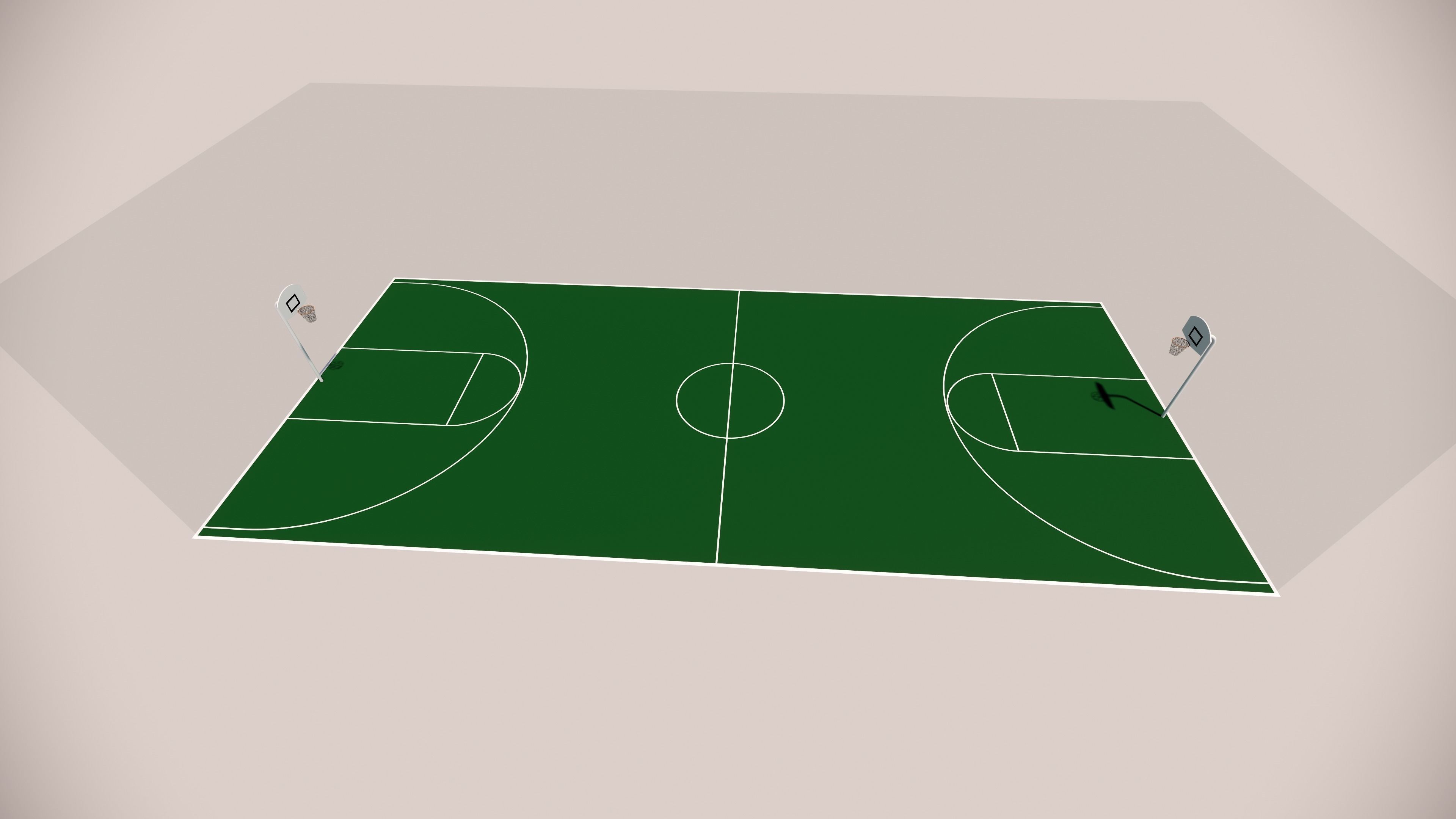 Parametric Basketball Full and Half Court 3D model_4