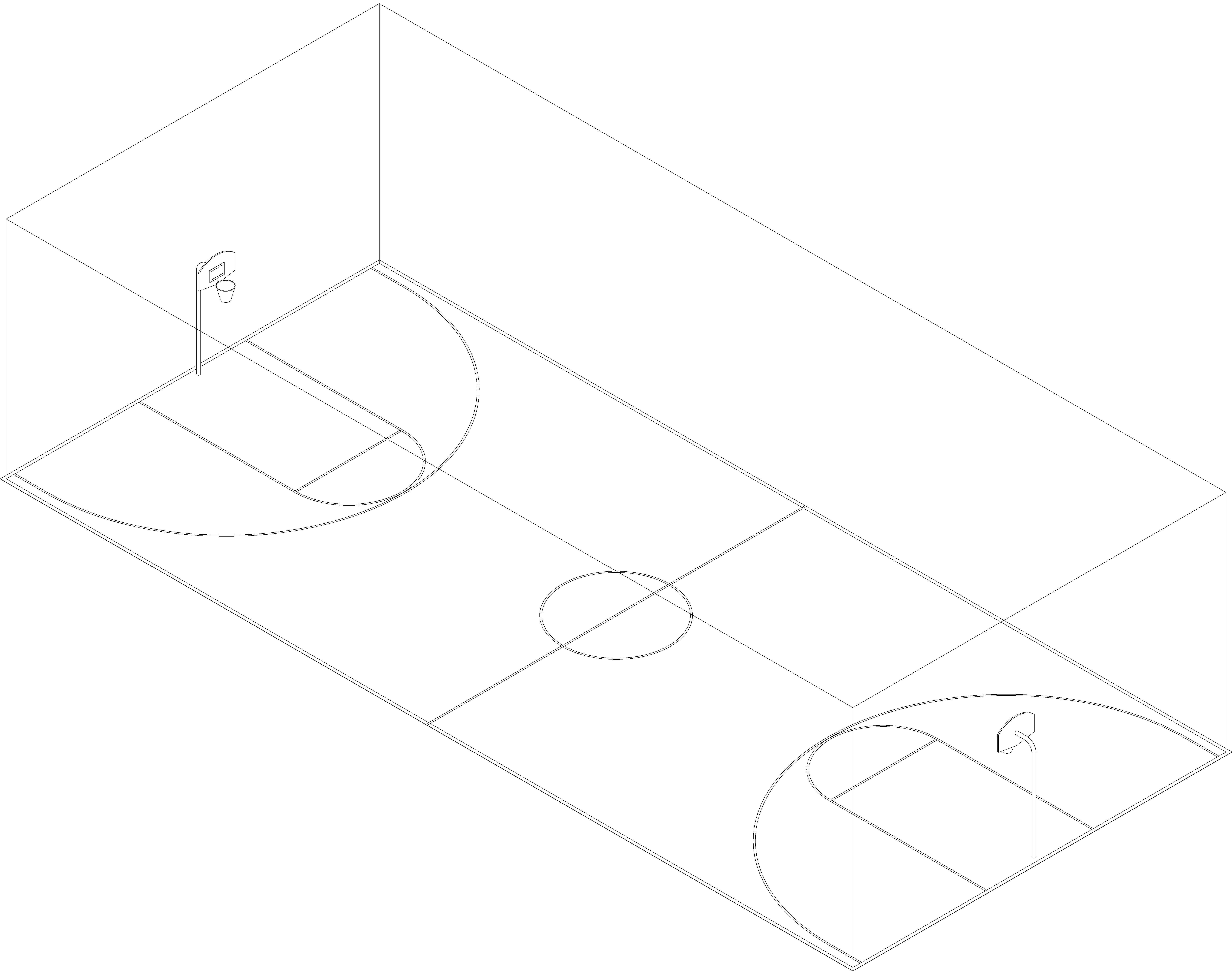 Parametric Basketball Full and Half Court 3D model_1