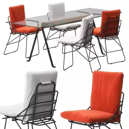 Sof sof chair Frate table by Driade 3D model