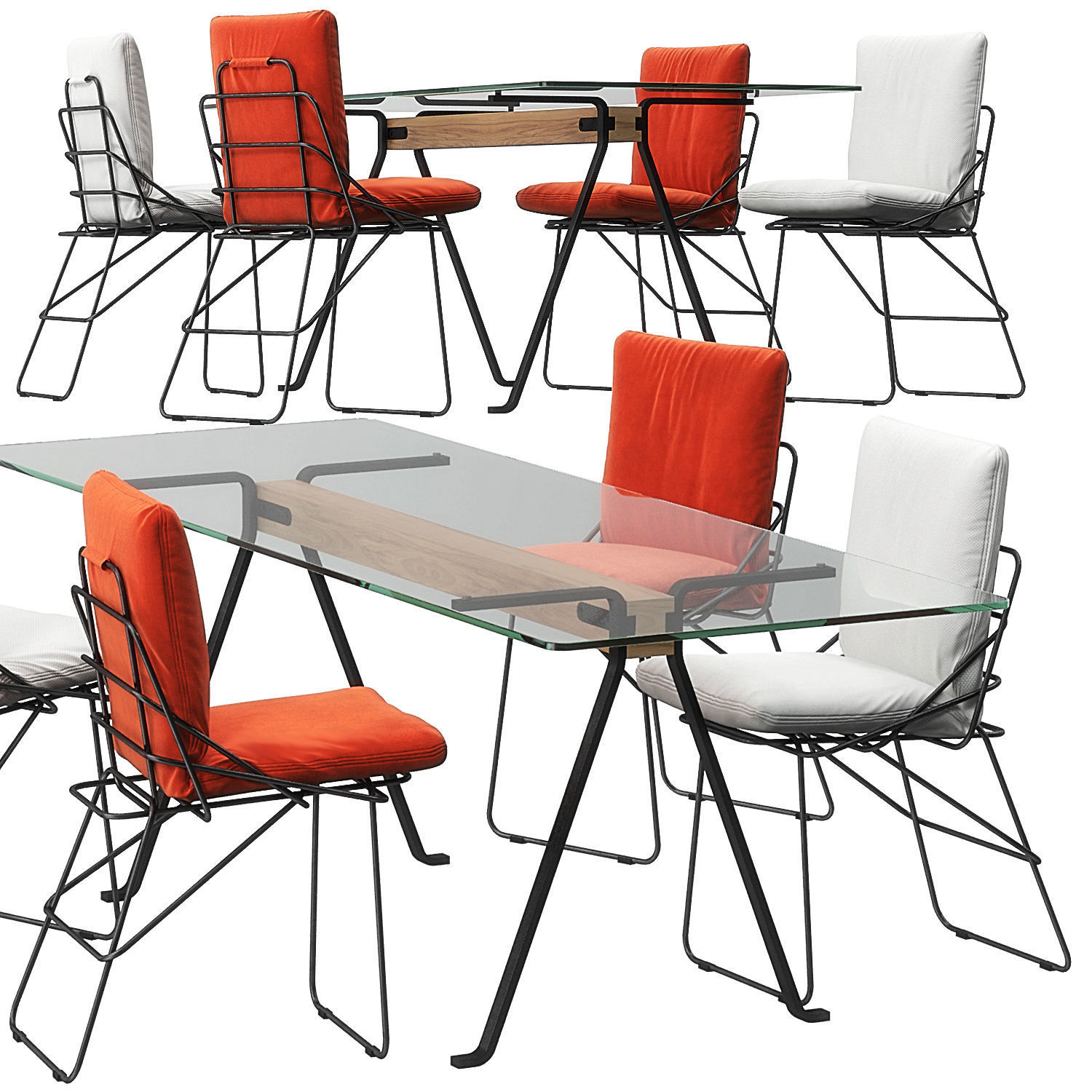 Sof sof chair Frate table by Driade 3D model_1