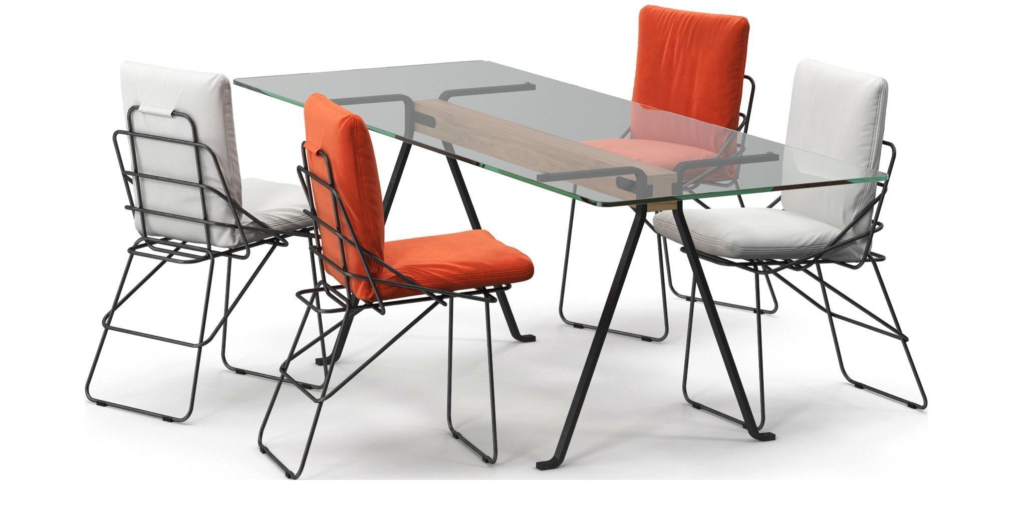 Sof sof chair Frate table by Driade 3D model_9