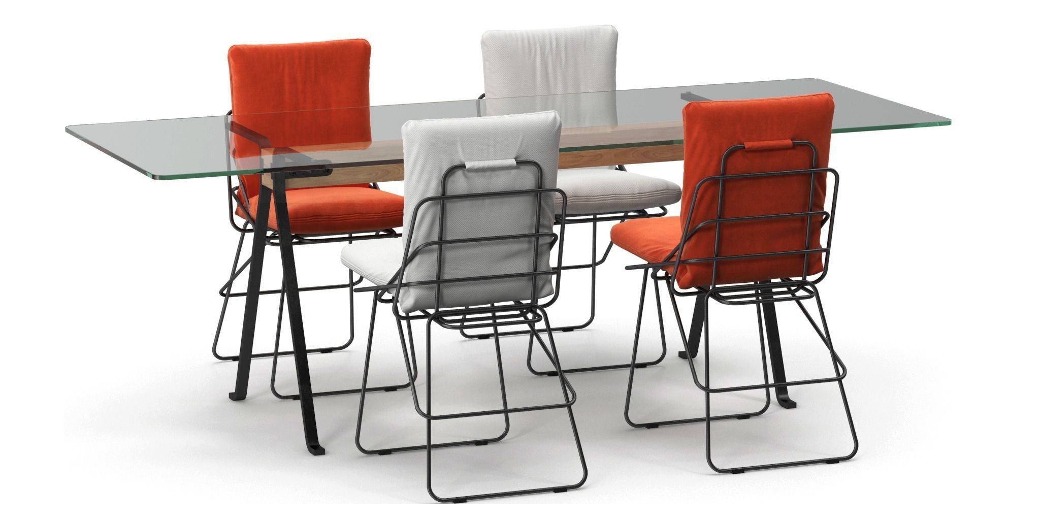 Sof sof chair Frate table by Driade 3D model_2
