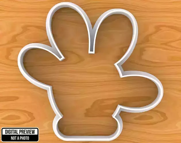 Mickey or Minnie Mouse Hand Cookie Cutter 3D print model