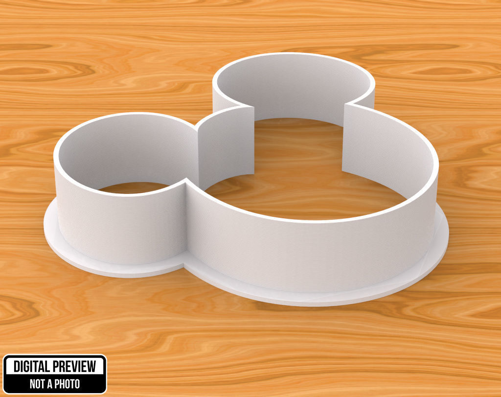 Mickey Mouse Cookie Cutter 3D print model_1