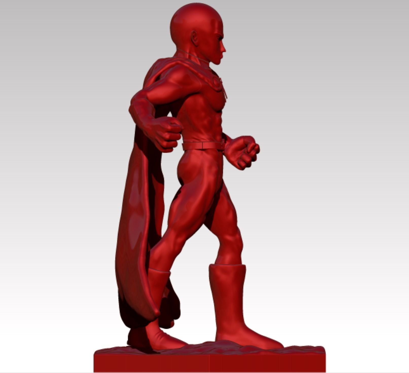 Saitama statue of man with cape 3D print model_5