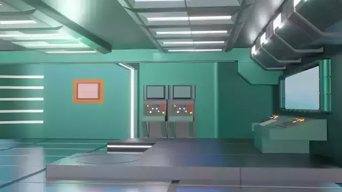 Sci Fi Lab Low-poly 3D model