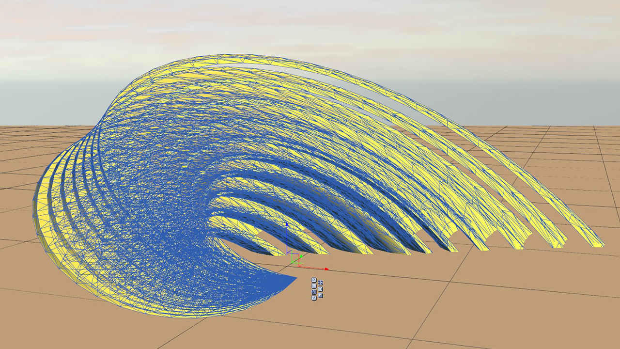 Spiral dome building on alien planet 3D model_5