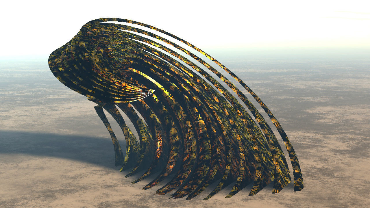 Spiral dome building on alien planet 3D model_2