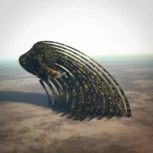 Spiral dome building on alien planet 3D model