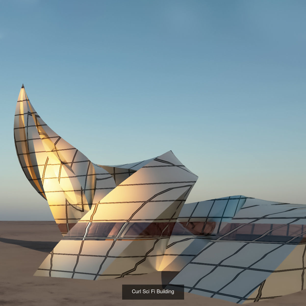 Futuristic Buildings 3D Model Collection_3