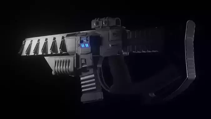 Sci-fi PBR Game Ready Weapon Low-poly 3D model