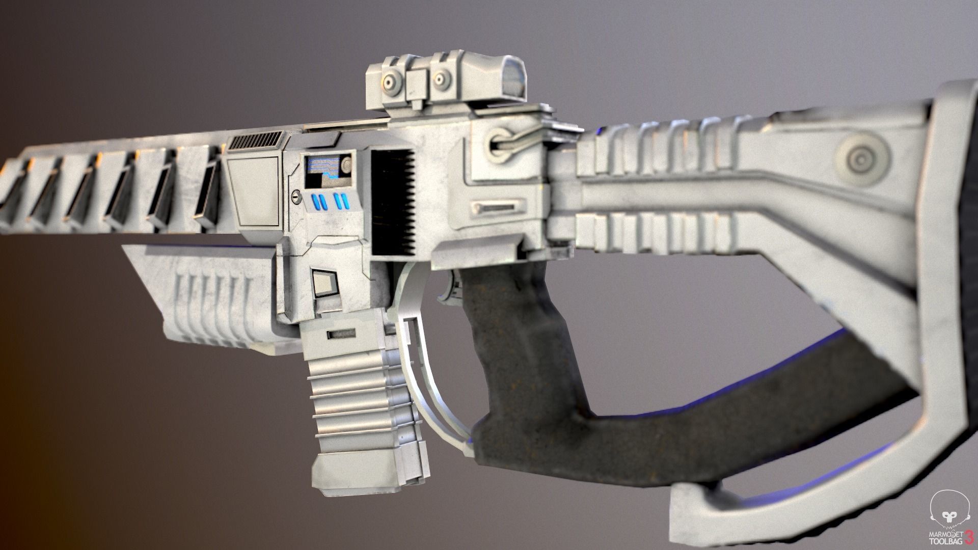 Sci-fi PBR Game Ready Weapon Low-poly 3D model_3