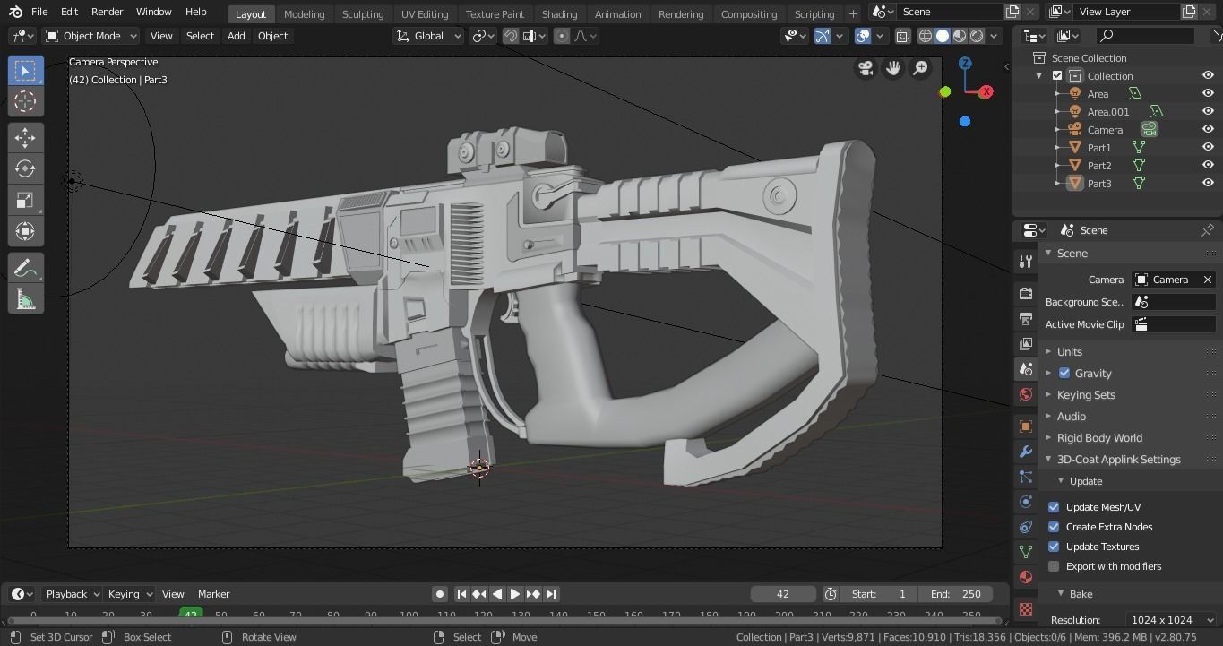 Sci-fi PBR Game Ready Weapon Low-poly 3D model_12