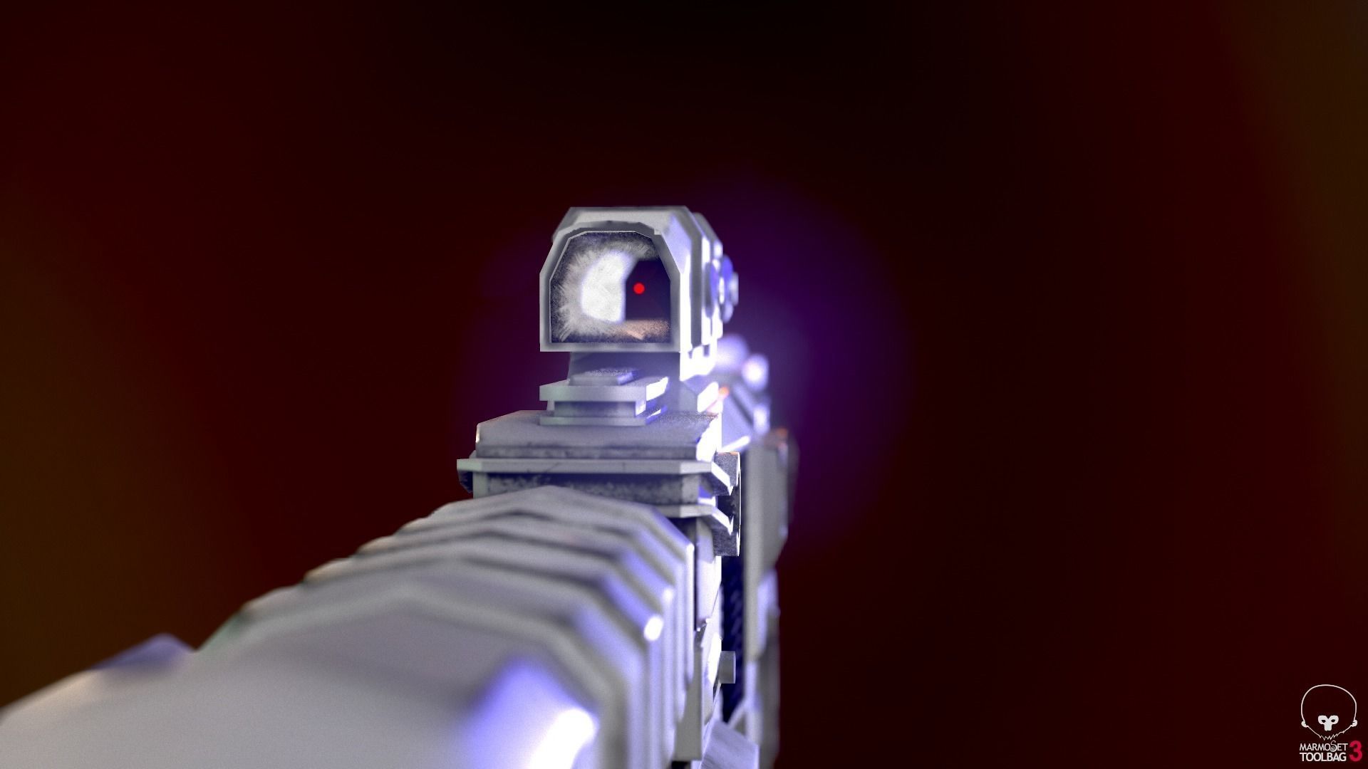 Sci-fi PBR Game Ready Weapon Low-poly 3D model_6