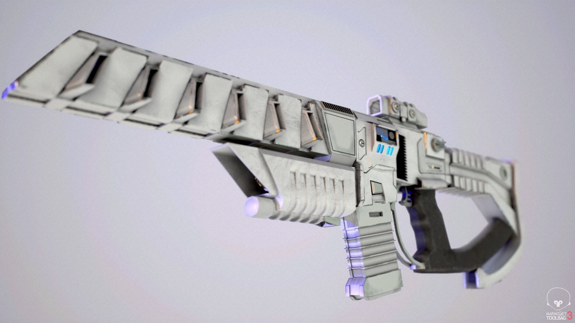 Sci-fi PBR Game Ready Weapon Low-poly 3D model_2