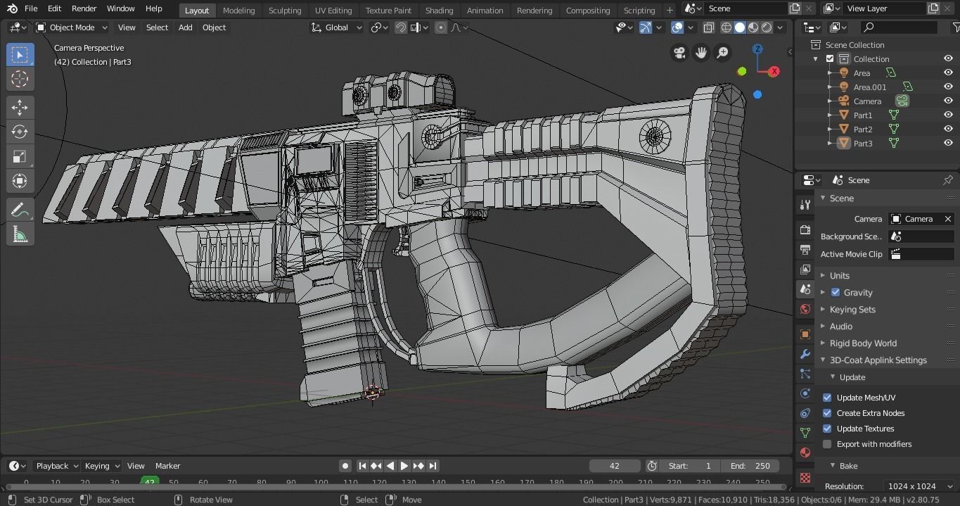 Sci-fi PBR Game Ready Weapon Low-poly 3D model_13