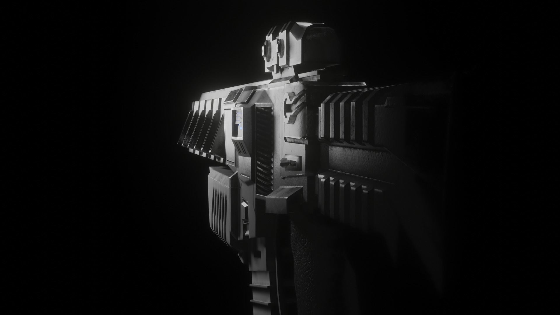 Sci-fi PBR Game Ready Weapon Low-poly 3D model_7