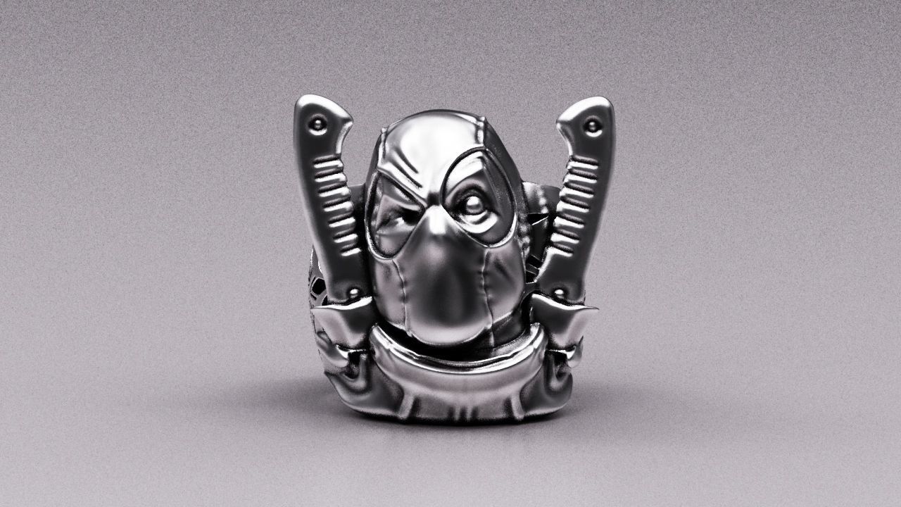 Deadpool ring 3D print model_3