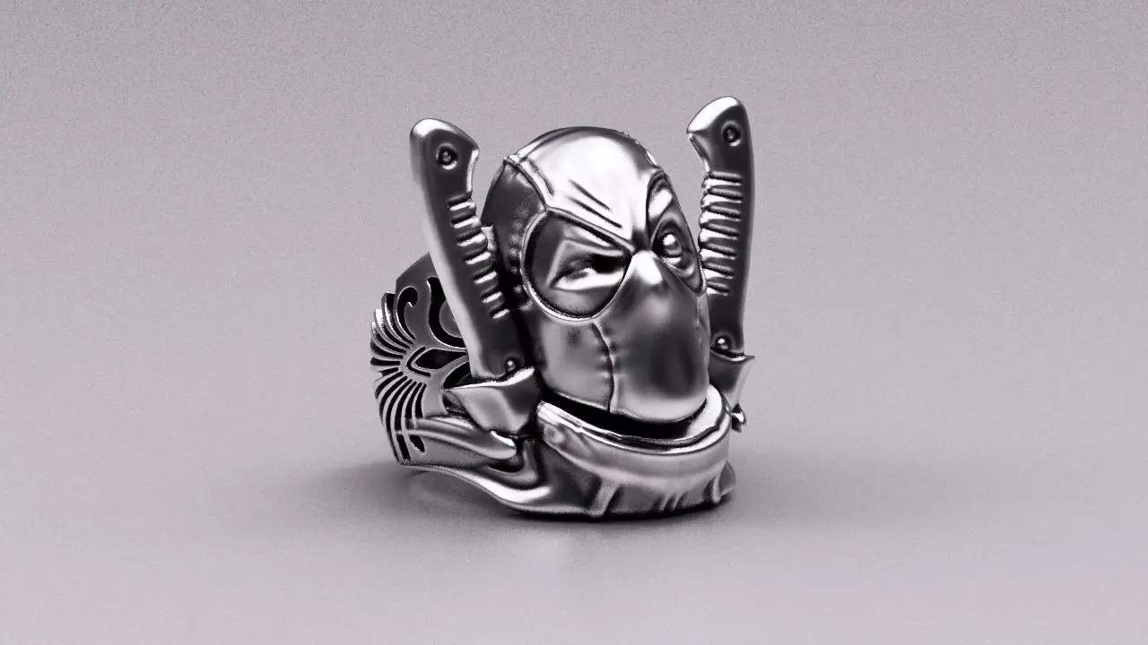 Deadpool ring 3D print model_0