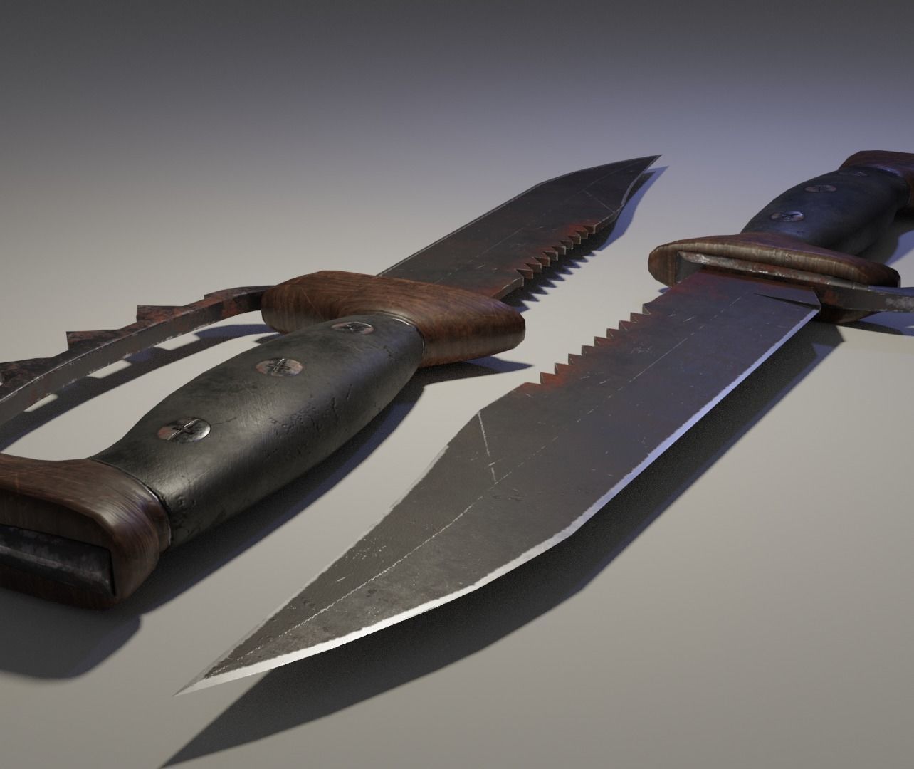 Combat Knife Low-poly 3D model_2