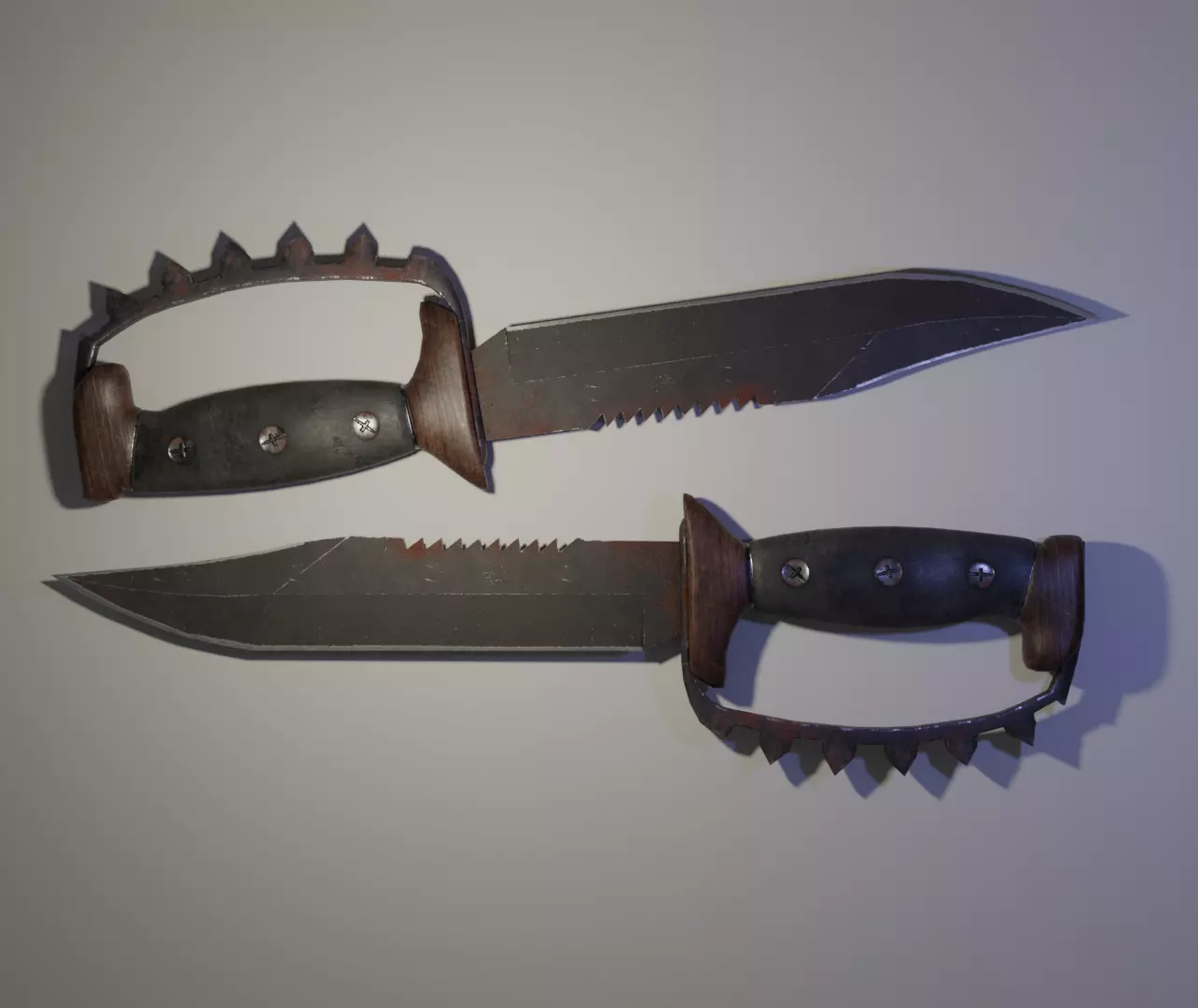 Combat Knife Low-poly 3D model_0