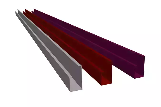 4in x 8in Gutter Fascia Aluminum Extrusion   Free 3D model