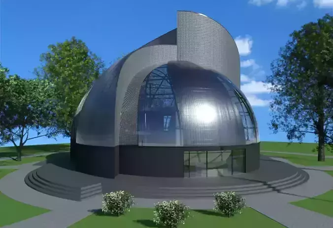 Rotunda museum building 3D model