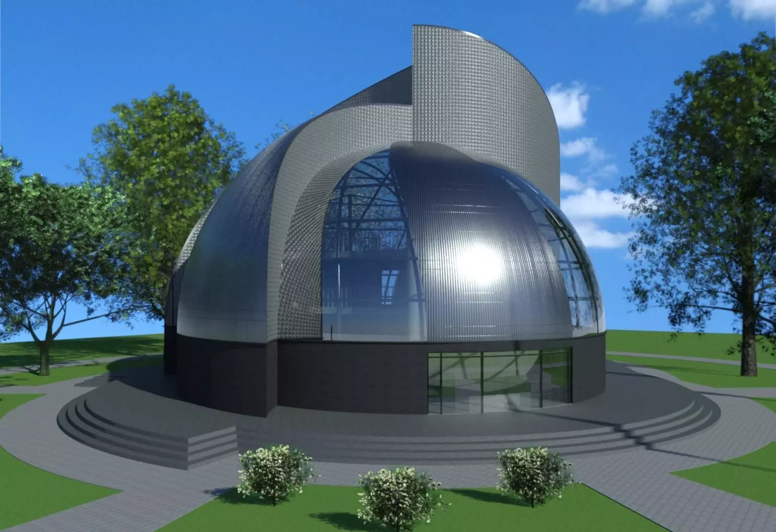 Rotunda museum building 3D model_0
