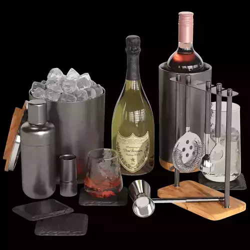 Crate and Barrel graphite cocktail set