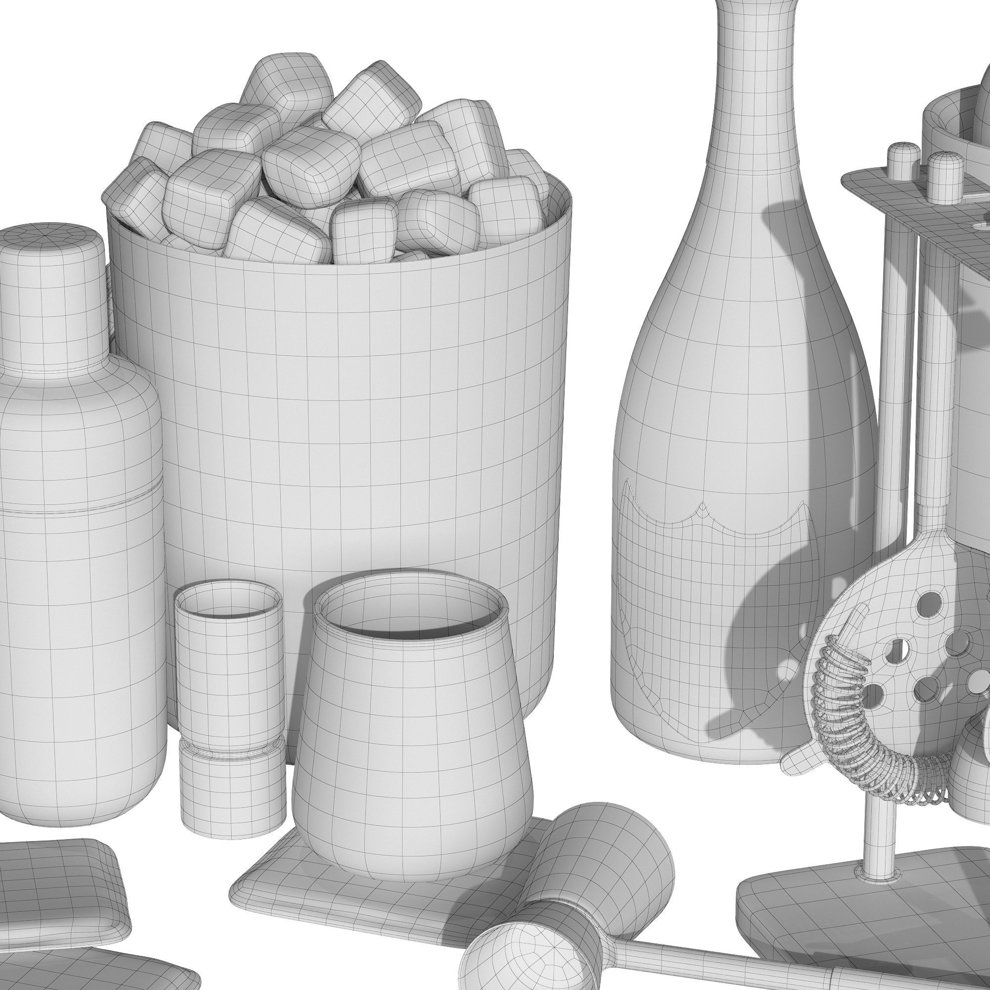 Crate and Barrel graphite cocktail set 3D model_8